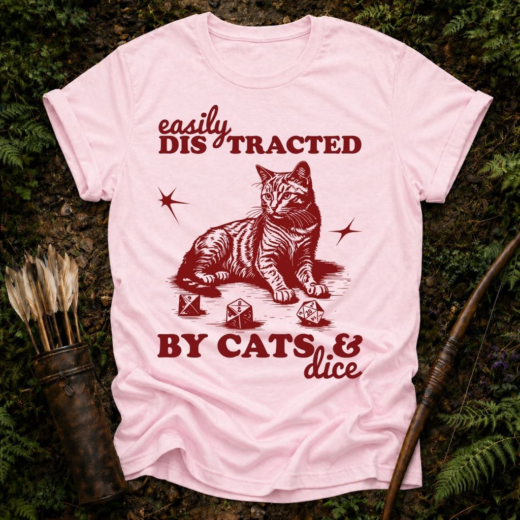 Distracted Cats Dice T-Shirt