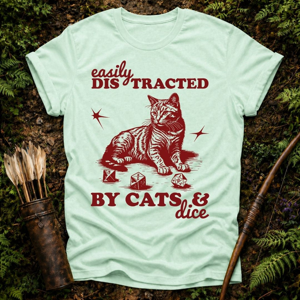 Distracted Cats Dice T-Shirt