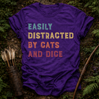 Distracted By Cats & Dice T-Shirts